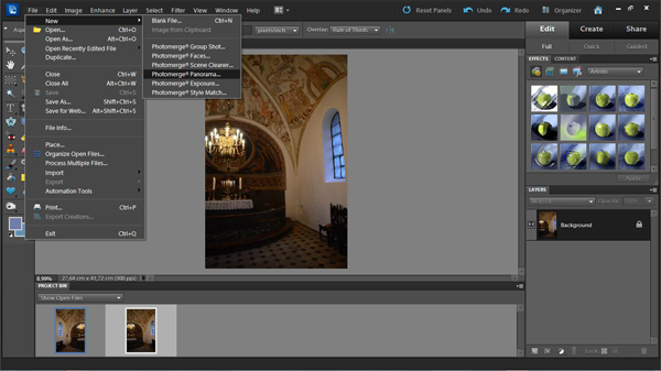 Vejledning i panorama funktionen i Photoshop Elements 
