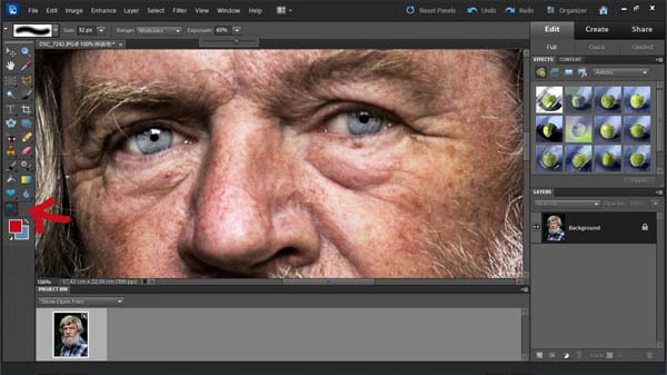 Dragan-effekt med Photoshop Elements