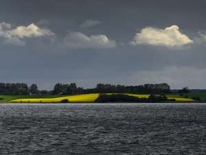 Roervig, Zealand, Denmark from the seaside.