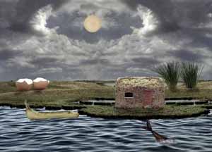 Surrealistisk fotografi - Sonne über Gottheim 