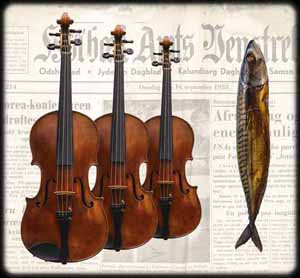 Der var engang - 3 violiner og en røget makrel - surrealistisk fotografi